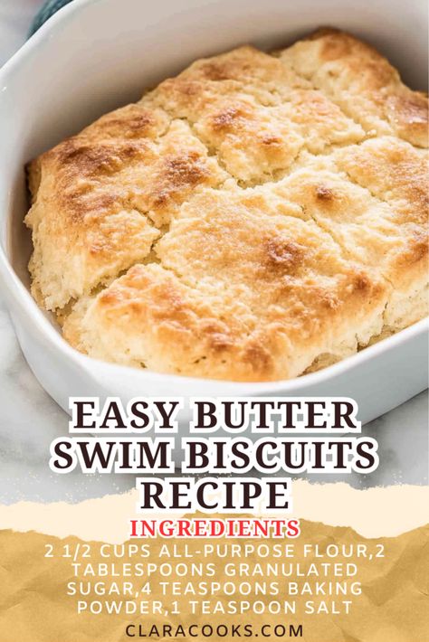 Easy Butter Swim Biscuits Recipe Biscuits Butter Swim, Butter Swim Biscuits Easy Recipes, Butter Biscuits Easy, Butter Biscuit Recipe, Biscuits Self Rising Flour, Butter Swim Biscuits, Butter Biscuits Recipe, Swim Biscuits, Baking Bread At Home