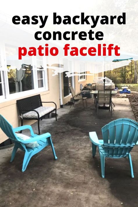 How To Make Cement Patio Look Better, Tinted Concrete Patio, Redo Concrete Patio, Concrete Patio Makeover On A Budget, Upgrade Concrete Patio, Patio Flooring Ideas On A Budget, Concrete Patio Ideas On A Budget, Covering Concrete Patio, Old Concrete Patio Makeover