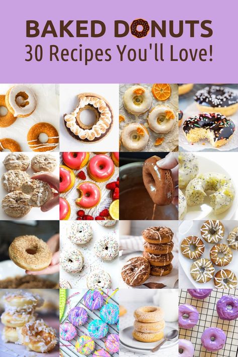 Skip the donut shop and make some delicious donuts at home! With this list of 30 baked donut recipes, you can enjoy a healthier donut baked right in your kitchen. Donuts In Silicone Mold Recipe, Silicone Donut Mold Recipe, Baked Mini Donut Recipe, Baked Donuts With Donut Pan, Donuts Recipe Baked, Donut Baked, Baked Donuts Recipe, Silicone Molds Recipes, Baked Donut Recipe