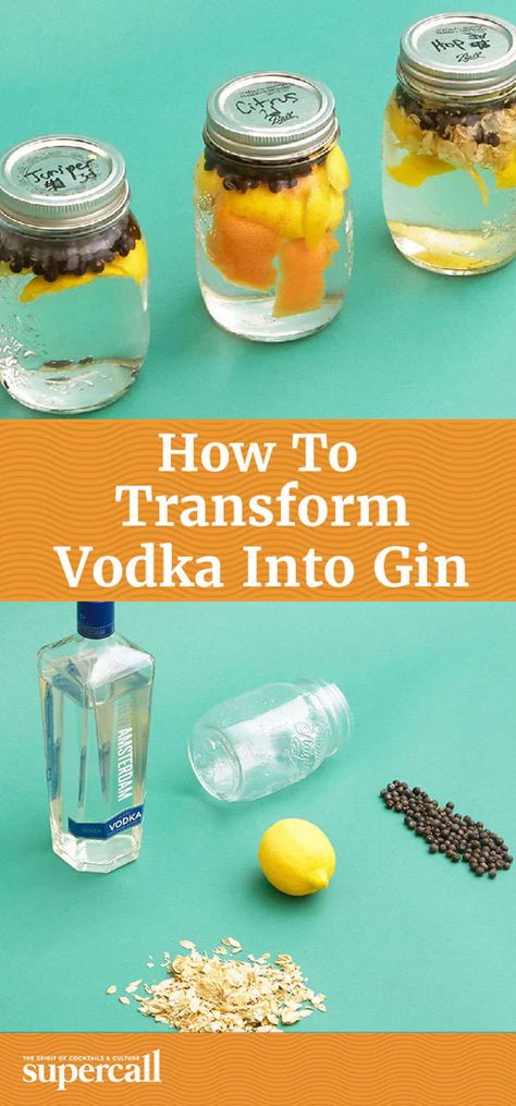 Homemade Gin, Make Your Own Gin, Gin Recipe, Bathtub Gin, Distilling Alcohol, Making Drinks, How To Make Gin, Dried Orange Peel, Homemade Liquor