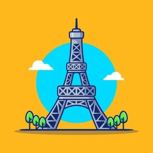 Cartoon Eiffel Tower, Eiffel Tower Cartoon, Efile Tower, Cartoon Illustration, Eiffel Tower, Palace, Tower, Tshirt Designs, Cute Outfits