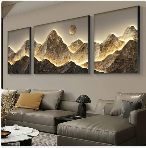 Mountain Wall Decor, Big Wall Art, Wall Art Ideas, Landscape Canvas Art, Wall Decor Design, Living Room Wall Decor, Abstract Wall Decor, Wall Decor For Living Room, Estilo Art Deco