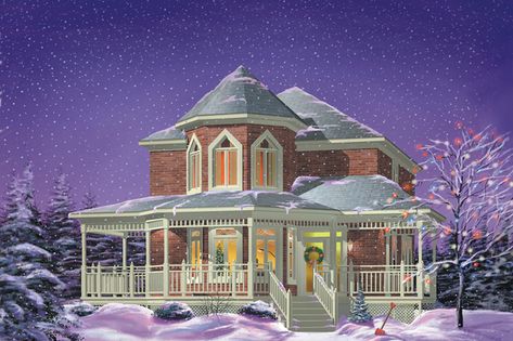 Plan #25-2045 - Houseplans.com Small Victorian House Plans, Victorian Farmhouse Plans, Small Victorian House, Victorian Floor Plans, Victorian House Plan, Kids Bedroom Remodel, Christmas Anime, Victorian House Plans, Victorian Style House