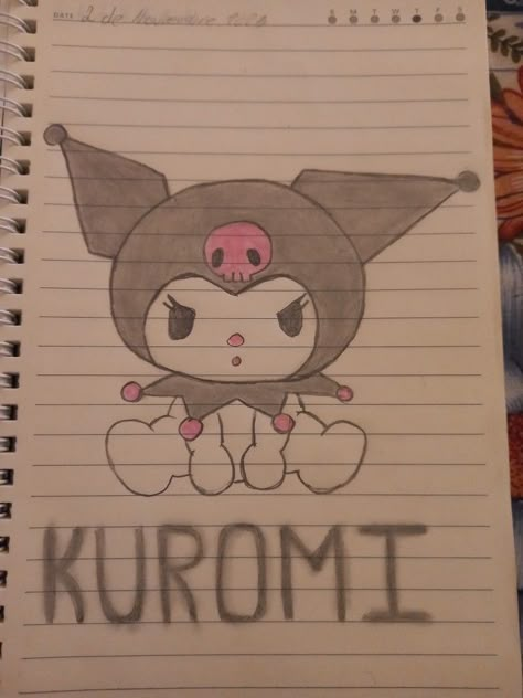 Drawing Of Kuromi, Cute Easy Hello Kitty Drawing, Sanrio Kuromi Drawing, Kuromi Doodle Art, Drawing Ideas Kuromi, Kuromi Drawing Sketch, Cute Kuromi Drawing, Sanrio Sketch Ideas, How To Draw Kuromi