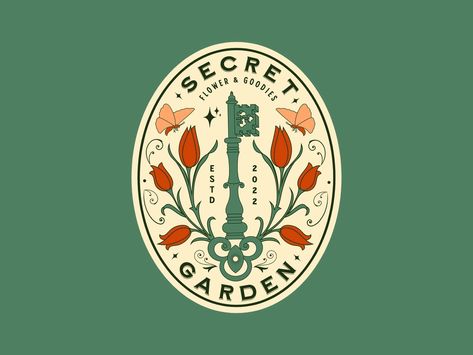 Secret Garden Logo by Prasetyo Bagus for Skilline Design Co. on Dribbble Garden Logo Design, Garden Branding, Bohemian Logo Design, Logo Layout, Garden Logo, Minimal Logos, Identity Design Inspiration, Oval Logo, Floral Logo Design