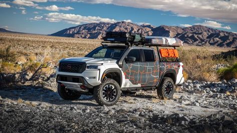 Nissan Frontier Overland, 2022 Nissan Frontier, Nissan Frontier 4x4, Frontier Truck, Compact Pickup Trucks, Truck Wrap, Chicago Auto Show, Nissan Trucks, Truck Mods