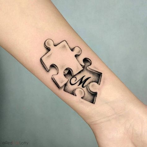 101 Amazing Puzzle Tattoo Ideas That Will Blow Your Mind! | Outsons | Men's Fashion Tips And Style Guide For 2020 Jigsaw Tattoo, Puzzle Tattoo, Natur Tattoo Arm, Puzzle Piece Tattoo, Puzzle Tattoos, Couple Tattoos Unique, Pieces Tattoo, Matching Tattoo, Hand Tattoos For Guys