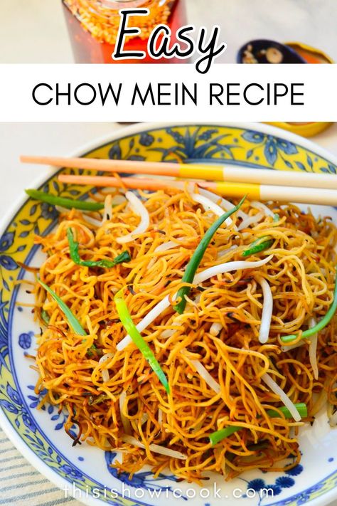 I love this easy chow mein recipe. Perfect for nights when I don’t plan dinner ahead, I know I can always rely on this recipe as long as I have noodles in the pantry or freezer! Chow Mein Noodles Recipe, Easy Chow Mein, Easy Chow Mein Recipe, Homemade Chow Mein, Man Recipes, Chow Mein Recipe, Chicken Chow Mein, Pad Thai Recipe, Chinese Cooking Wine