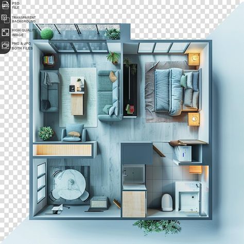 Floor plan of the apartment or house 3d ... | Premium Psd #Freepik #psd #layout-design #isometric-illustration #3d-rendering #isometric-house Isometric House, Axonometric Drawing, Isometric Illustration, Interior Illustration, The Apartment, Business Card Maker, Flyer Maker, Card Banner, One Bedroom Apartment