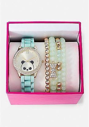 Panda Watch, Stylish Watches For Girls, Justice Accessories, Makeup Kit For Kids, Unicorn Fashion, Unicorn Room Decor, Fancy Watches, Cute Watches, Friend Jewelry