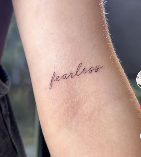 taylor swift tattoo Style Tattoo Taylor Swift, Small Tattoos For Women Taylor Swift, Fearless Tattoo Taylor Swift Handwriting, Hits Different Taylor Swift Tattoo, Fearless Cursive Tattoo, Taylor Swift Inspired Tattoos Fearless, Dress Taylor Swift Tattoo, Taylor Swift Betty Tattoo, You Are What You Love Tattoo Taylor Swift