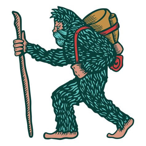 Sasquatch Illustration, Cartoon Bigfoot, Sasquatch Tattoo, Bigfoot Sticker, Mic Tattoo, Bigfoot Drawing, Graphic Office, Graphic Architecture, Map Tattoos