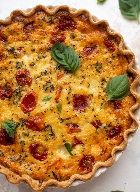 Caprese Quiche Recipe - Caprese Christmas Quiche Recipe