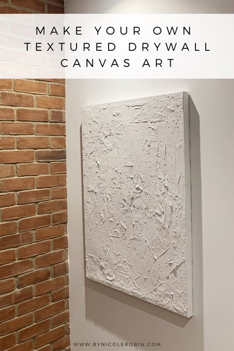 How To Do Textured Wall Art, Diy Canvas Collage, How To Add Texture To Paintings, How To Make A Plaster Painting, Diy Cement Canvas, Canvas Drywall Art, How To Redo A Canvas Painting, How To Do A Textured Painting, How To Add Texture To Paint