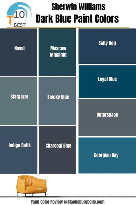 Best Royal Blue Paint Colors, Deep Blue Sherwin Williams, Midnight Blue Paint Sherwin Williams, Sherwin Williams Blue Paint Colors 2023, Deep Blue Wall Paint, Dark Blue Interior Paint, Sw Dark Blue Paint Colors, Darkest Blue Paint Color, 2023 Blue Paint Colors