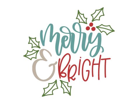 Free merry and bright Christmas svg cut file for silhouette and Cricut. Make some super cute Christmas DIY projects with this free svg cut file. Use for things such as mugs, tea towels, home decor, printables, ornaments, clothes and more. #christmas #svg Christmas Phrases Quote, Cute Christmas Diy, Christmas Diy Projects, Home Decor Printables, Svg Patterns, Stamped Books, Rusty Nails, Cookie Images, Christmas Phrases