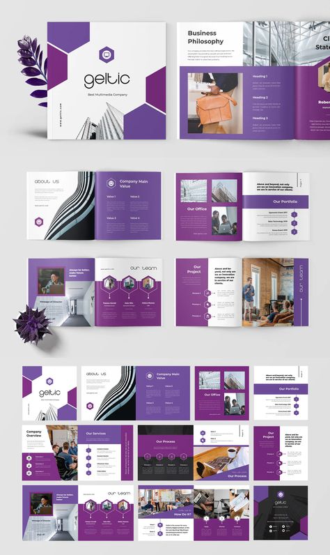 Business Portfolio Brochure Template InDesign INDD - 25 Pages Business Booklet Design, Business Portfolio Template, Company Brochure Design, Booklet Layout, Brochure Design Layouts, Mises En Page Design Graphique, Website Developer, Brochure Design Layout, Company Portfolio