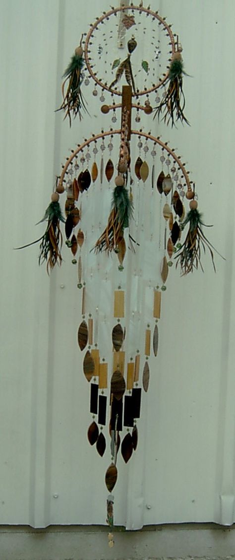 "feathered Warriors ~ Enchanted Dreams" wind chimes by Sandy More Wind Chimes Ideas, Dream Catcher Mobile, Beautiful Dream Catchers, Blowin' In The Wind, Medicine Wheel, Dream Catcher Diy, Nativity Crafts, Feather Art, Beautiful Dream