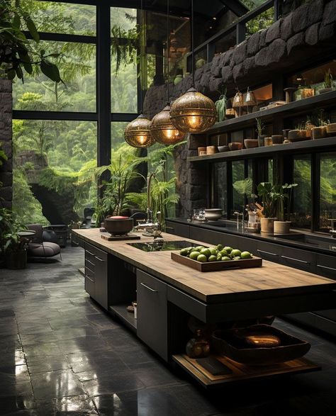 Thinking of renovating your kitchen to give it that timeless look? Get inspired by modern kitchen design that stays relevant. Dark Modern, Dark House, Dark Kitchen, Futurism, Dream House Decor, House Inspo, Dream Home Design, A Kitchen, Modern Kitchen Design