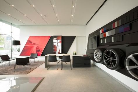 Creativity-Focused Car Showrooms : myAudi Sphere Automobile Showroom Design, Automotive Waiting Room Ideas, Auto Showroom Design, Car Dealership Design, Automotive Showroom, Car Showroom Interior, Car Showroom Design, Waiting Room Design, Tire Shop