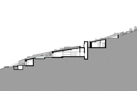 Subterranean Private Villa in Antiparos / Tsolakis Architects | ArchDaily Underground Building, Slope House, Earth Sheltered, Underground Homes, Architecture Concept Diagram, Architecture Collage, Architectural Section, Earthship, Home Building Design