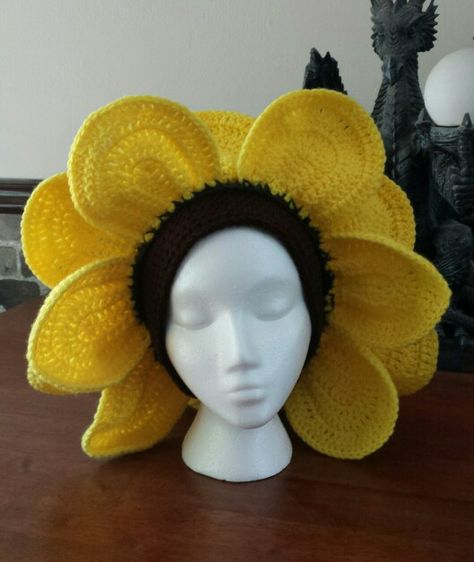 Sunflower Hat Crochet, Crochet Sunflower Hat, Crochet Flower Hat, Sunflower Hat, Crochet Sun Hat, Crochet Sunflower, Flower Hats, Hat Crochet, Cute Crochet