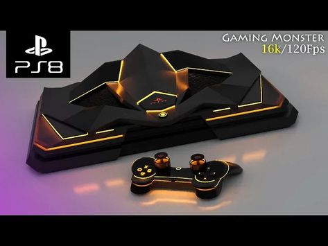 Gaming Console Design, Handheld Game Console, Futuristic Gaming Console, Handheld Gaming Console, Playstation 4 Controller, Computer Gaming Room, 3d Games, Game Storage, 3d Concept