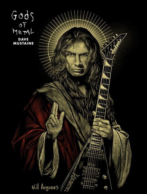 Dave Mustaine No Shirt, Megadeth Artwork, Megadeth Art, Megadeth Poster, Arte Heavy Metal, Metallica Art, Black Metal Art, Rock N Roll Art, Rock Band Posters