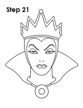 evil+queen+minimalist+retro | How to Draw the Evil Queen (Snow White) Queen Drawing Easy, Evil Queen Drawing, Snow White Drawing, Disney Evil Queen, Queen Drawing, Snow White Evil Queen, Disney Drawings Sketches, Evil Queens, Cartoon Drawing Tutorial