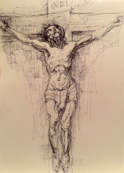 Christos Anesti, Jesus Sketch, Crucified Jesus, Church Artwork, Jesus Art Drawing, Biblical Artwork, Jesus Drawings, Sketch Portrait, Jesus Christ Art