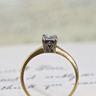 1950s Diamond Engagement Ring With Heart Detail, $595 | 25 Vintage Engagement Rings You Can Actually Afford Solitare Engagement Ring, Engagement Rings Under 1000, Engagement Rings Sale, Antique Engagement Ring, Diamond Anniversary Bands, Engagement Rings Affordable, Flower Engagement Ring, Cushion Cut Engagement Ring, Round Engagement Rings