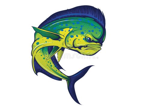 Dorado Fish, Mahi Mahi Fish, Mahi Fish, Fish Sketch, Fish Vector, Fish Stock, Fish Logo, Logo Icon, Mahi Mahi