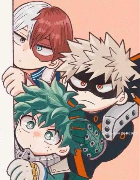 Cute Chibi Drawings, Deku Fanart, Mha Stuff, Purple Flowers Wallpaper, Three Musketeers, Big Three, My Hero Academia Shouto, Chibi Characters, Hero Wallpaper