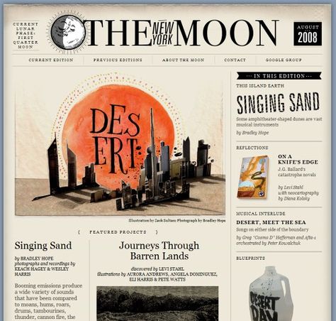 Retro and Vintage Designs - The New York Moon - Neighborhood Retro Website, Vintage Website Design, Vintage Web Design, Neighborhood Design, Freelance Website, What Is Fashion Designing, Newspaper Layout, Online Web Design, Web Design Quotes