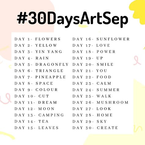 September Art Challenge 2024, November Art Challenge 2024, September Art Challenge, Digital Art Challenges, Draw Challenge, Tab Art, Journaling Challenge, September Art, 30 Day Art Challenge