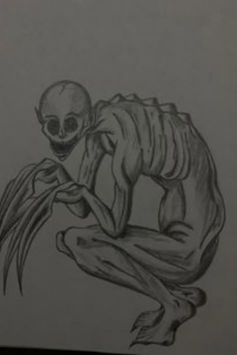 Scary Monster Sketch, Scary Body Drawing, Histrionic Art, Monster Designs Horror, Sketchbook Ideas Creepy, Scary Stuff To Draw, Scary Creature Drawing, Monster Sketch Scary Easy, Paranormal Drawings