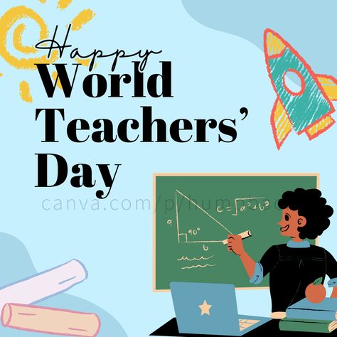 Celebrate World Teacher's Day with our special design! Perfect for social media posts, posters, and appreciation cards. Click to view and download the design now! #WorldTeachersDay, #TeachersDay, #TeacherAppreciation, #ThankYouTeachers, #EducationMatters, #TeacherLove, #TeacherDesign, #ClassroomDecor, #GratitudeForTeachers, #CanvaDesign, #TeacherAppreciationWeek World Teachers Day Poster, Teacher's Day Creative Ads Free, Teachers Day Template Design, Happy Teachers Day Graphic Design, Happy Teachers Day Happy Teachers Day Poster, Happy Teacher's Day Pubmat, World Teachers Day, Teachers Day Poster, World Teacher Day