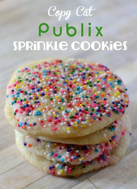 Copy Cat Publix Sprinkle Cookies - Poofy Cheeks - Easy Cookie Recipe Sprinkle Cookies Recipe, Publix Bakery, Publix Recipes, Sprinkle Cookies, Sugar Bowls, Cookie Mix, Breakfast Cookies, Easy Cookie Recipes, No Sugar