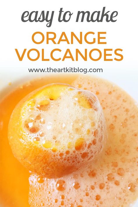 Orange Volcanoes - A Fun Science Experiment for Kids Using Simple Ingredients With fall just around the corner, we've been busy creating all sorts of fun fall themed Orange Sensory Bin, Orange Craft Preschool, Orange Crafts For Kids, Color Orange Crafts For Toddlers, Orange Crafts For Toddlers, Orange Crafts, Steam Kids, Science Experiment For Kids, Orange Craft