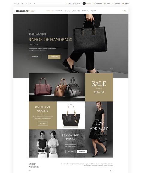 10 of the Best OpenCart Themes for Selling Purses, Handbags, & Backpacks - opencart themes for selling purses handbags backpacks Nail Vinyls, Bags Online Shopping, Ecommerce Template, Ecommerce Themes, Handbag Stores, Website Template Design, Homepage Layout, Fashion Articles, Beauty Website