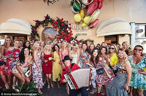 No expense spared! Anna Heinrich's La Dolce Vita-themed hens do reportedly racked up a who... Anna Heinrich, Lemon Themed Party, Riviera Chic, Bridal Party Pajamas, Italian Theme, Mediterranean Wedding, Restaurant Wedding, Hen Do, Welcome To The Party