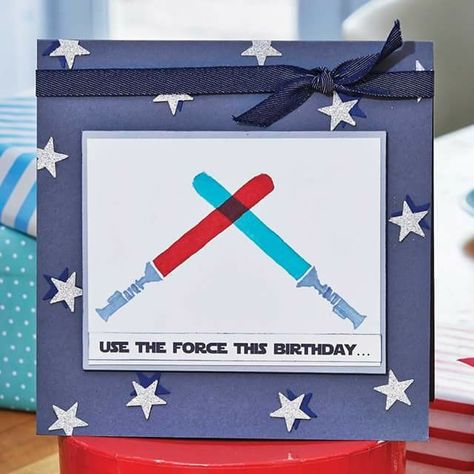 Starwars Birthday Card, Star Wars Theme Birthday, Space Themes, Star Wars Cards, Lego Lovers, Star Wars Diy, Homemade Birthday, Homemade Birthday Cards, Star Wars Day