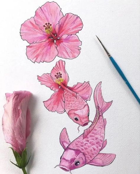 Noel Badges Pugh, Metamorphosis Art, Piskel Art, Arte Inspo, Arte Sketchbook, Art Inspiration Painting, Painting Art Projects, Sketchbook Art Inspiration, Koi Fish