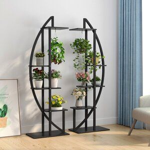 Tiered Plant Stand Indoor, Displaying Plants, Patio Office, Moon Plant, Plant Rack, Porch Bedroom, Tall Plant Stands, Support Pour Plante, Bonsai Flower