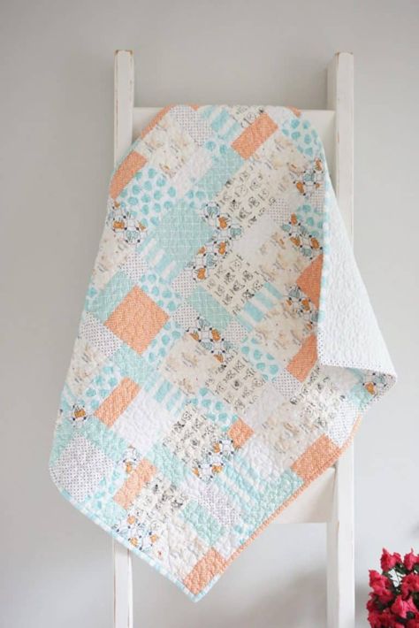 Free Baby Quilt Patterns : 20+ Of My Favorites | Wren Collective Free Baby Quilt Patterns, Baby Quilt Patterns Easy, Baby Quilt Size, Charm Pack Quilt Patterns, Low Volume Quilt, Baby Quilt Tutorials, Charm Pack Quilt, Quilt Big, Charm Pack Quilts