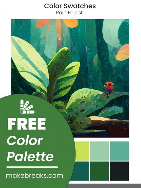 Free color palette or color swatches for procreate or you favourite coloring and painting app :) Check out our 100s of other free color swatches. Free Procreate Color Palettes, Color Palette Forest, Forest Color Palette, Make A Color Palette, Color Palette Procreate, Procreate Palette, Paint App, Free Procreate, Procreate Brushes Free