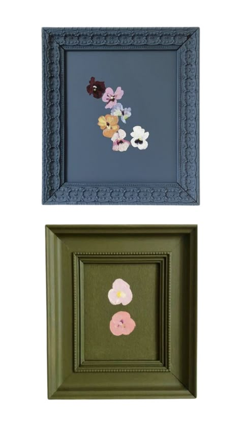 Diy Art For Frames, Pressed Flower Display, Cute Picture Frame Ideas, Shadow Box Art Ideas, Diy Living Room Wall Art, Spring Wall Art Diy, Pressed Floral Art, Pressed Floral Frame, Diy Pressed Flower Art Craft Ideas