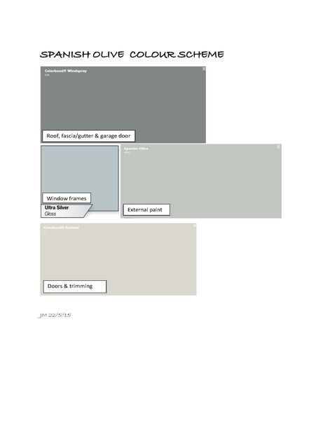 Spanish Olive exterior colour scheme Dulux Spanish Olive Exterior, Spanish Olive Dulux Paint Exterior, Spanish Olive Dulux Paint, Dulux Spanish Olive, White Paint Colours, Dulux Paint Colours, Exterior Paint Colours, Spanish Olives, Green Front Doors