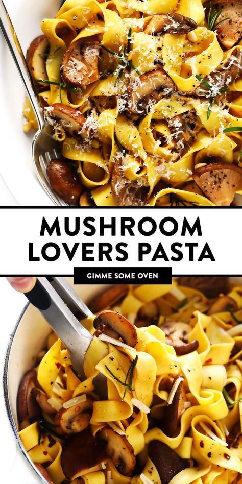 Kinds Of Mushrooms, Mushroom Parmesan, Pasta Mushroom, Resep Pasta, Vegetarian Comfort Food, Pasta Dinner Recipes, Vegetarian Pasta, Italian Dinner, Butter Sauce