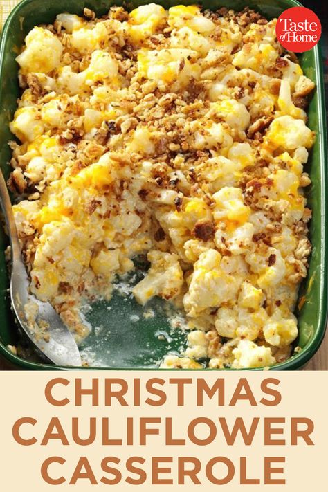 Christmas Cauliflower Casserole, Christmas Cauliflower, Christmas Casserole, Cauliflower Casserole Recipes, Vegetable Casserole Recipes, Veggie Casserole, Christmas Recipes Easy, Cauliflower Casserole, Vegetable Casserole